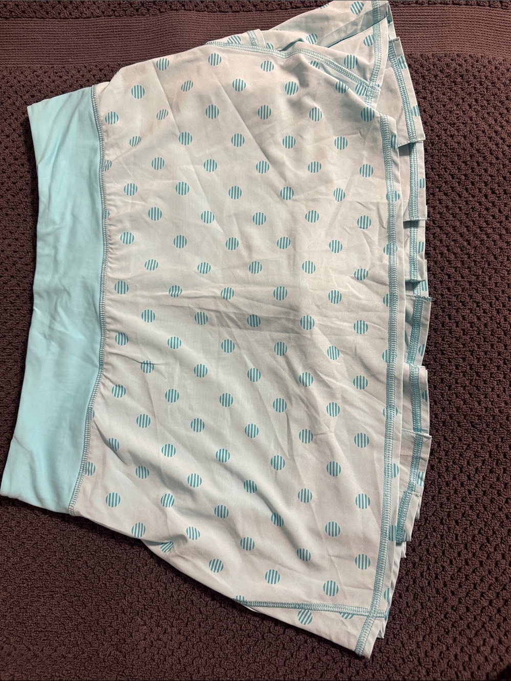 lululemon athletica White Mini Skirt with Light Blue Dot Print